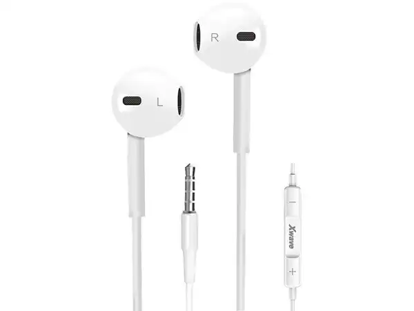 Slušalice za mobilni sa mikrofonom/stereo/3.5mm jack/kabl 1.3 m/IPHONE EARBUD OBLIK/box/bela ( 122423 )