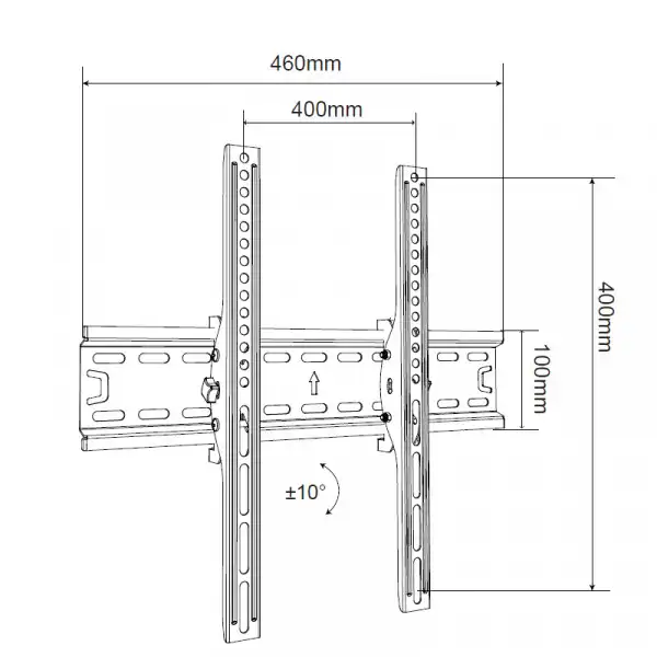 Nosac za TV/ 32''- 55''/TILT/NAGIB ±12°/VESA do 400x400/težina do 50kg/5cm od zida/crn ( 139445 )