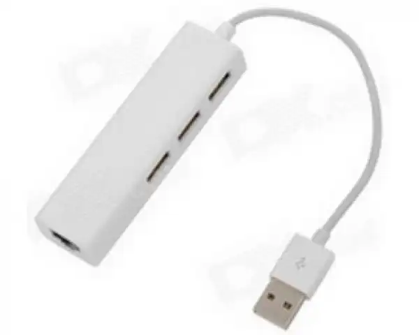 FAST ASIA USB 2.0 - HUB 3port + RJ45 (ž) beli