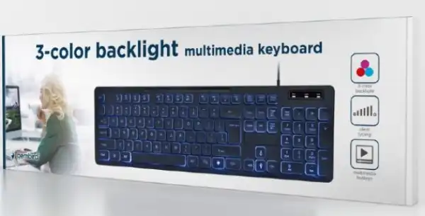 Gembird LED multimedijalna tastatura sa pozadinskim osvetljenjem, US layout USB KB-UML3-02