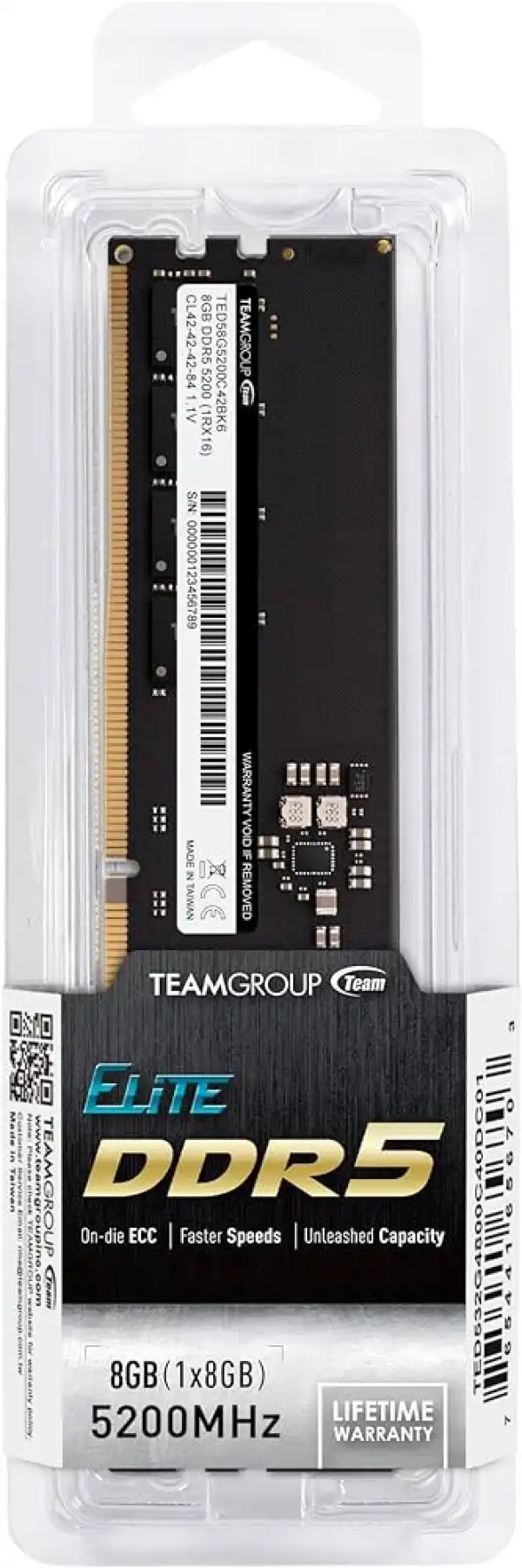 TeamGroup DDR5 TEAM ELITE DESKTOP 8GB 5200MHz TED58G5200C42016