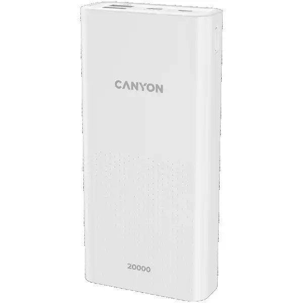 CANYON  PB-2001 Power bank 20000mAh Li-poly battery, Input 5V2A , Output 5V2.1A(Max) , 144*69*28.5mm, 0.440Kg, white ( CNE-CPB2001W ) 