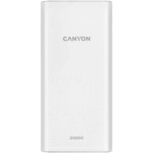 CANYON  PB-2001 Power bank 20000mAh Li-poly battery, Input 5V2A , Output 5V2.1A(Max) , 144*69*28.5mm, 0.440Kg, white ( CNE-CPB2001W ) 