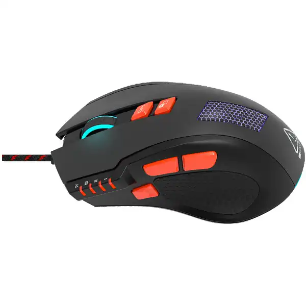 Wired Gaming Mouse with 8 programmable buttons, sunplus optical 6651 sensor, 4 levels of DPI default and can be up to 6400, 10 million time