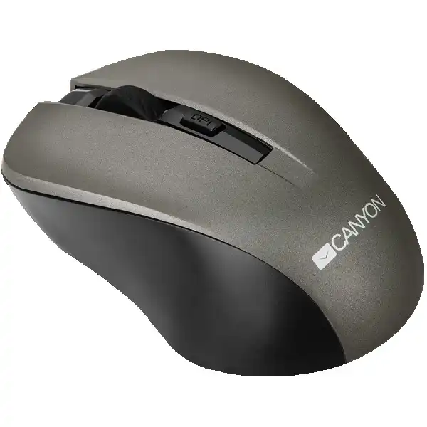 CANYON 2.4GHz wireless optical mouse with 4 buttons, DPI 80012001600, Gray, 103.5*69.5*35mm, 0.06kg ( CNE-CMSW1G ) 