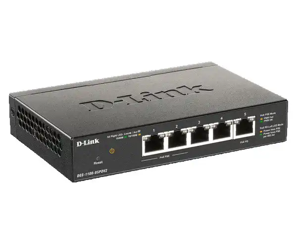 LAN Switch D-Link DGS-1100-05PDV2 101001000 5port PoE Smart