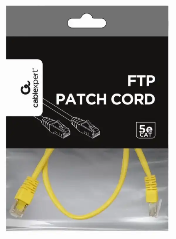 PP22-0.5M/Y Gembird Mrezni kabl FTP Cat5e Patch cord, 0.5m yellow