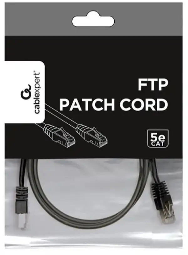 PP22-1M/BK Gembird Mrezni kabl FTP Cat5e Patch cord, 1m black