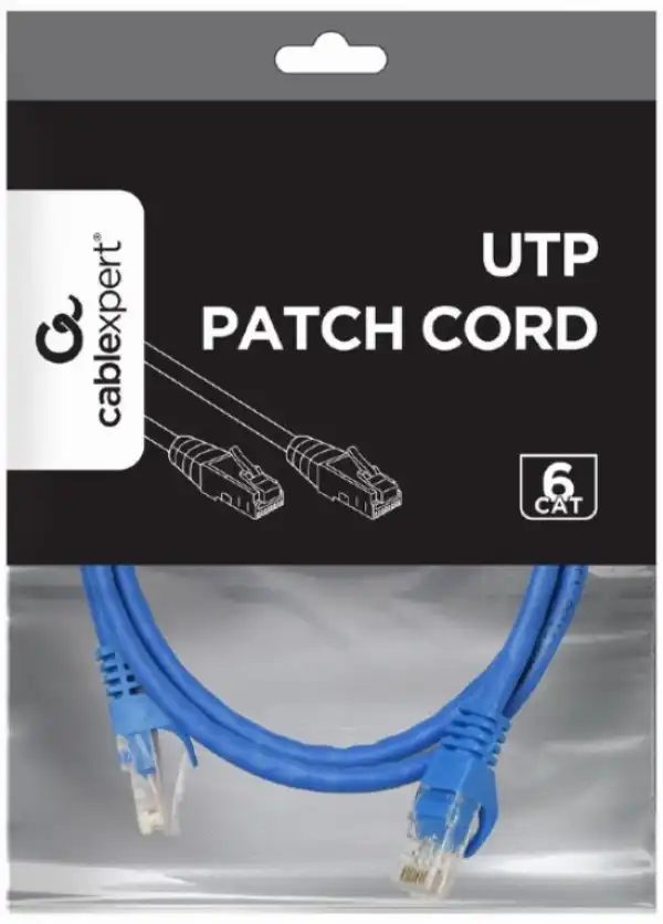 PP6U-0.5M/B Gembird Mrezni kabl, CAT6 UTP Patch cord 0.5m blue