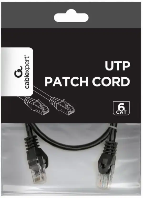 PP6U-0.5M/BK Gembird Mrezni kabl, CAT6 UTP Patch cord 0.5m black