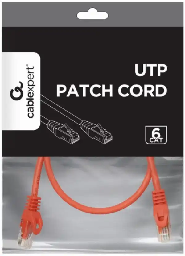 PP6U-0.5M/R Gembird Mrezni kabl, CAT6 UTP Patch cord 0.5m red