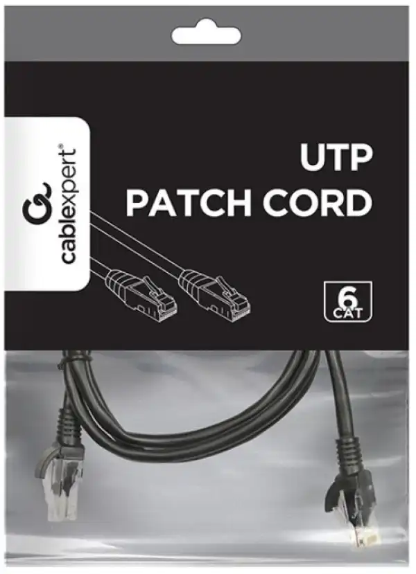 PP6U-1M/BK Gembird Mrezni kabl, CAT6 UTP Patch cord 1m black