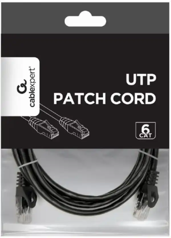 PP6U-2M/BK Gembird Mrezni kabl, CAT6 UTP Patch cord 2m black