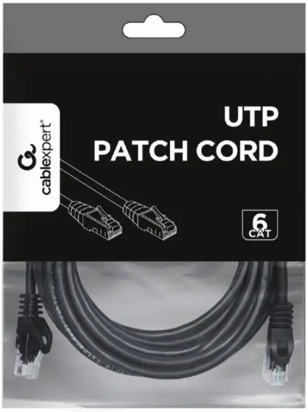 PP6U-5M/BK Gembird Mrezni kabl, CAT6 UTP Patch cord 5m black