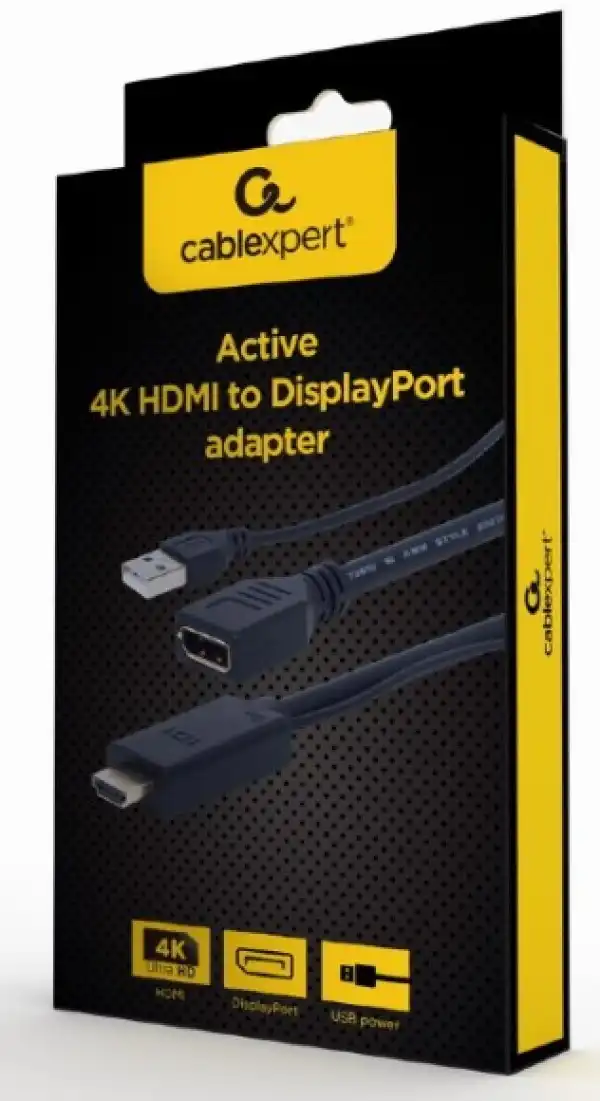 A-HDMIM-DPF-01 Gembird Active 4K HDMI to DisplayPort adapter, black