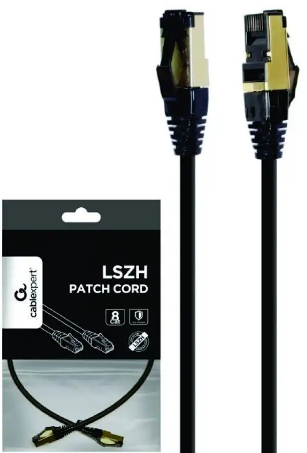 Gembird Mrezni kabl S/FTP Cat.8 LSZH patch cord, black 1m PP8-LSZHCU-BK-1M