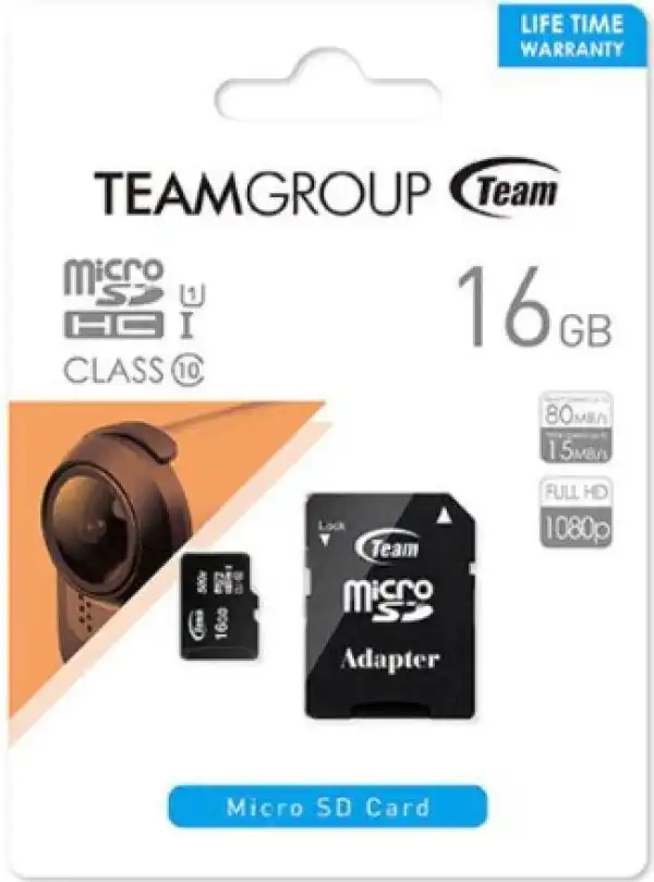 TeamGroup MICRO SDHC 16GB UHS-I +SD Adapter TUSDH16GCL10U03