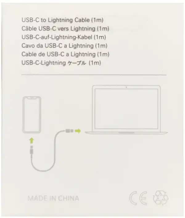 Gembird CCP-AMCM-AMLM-1.0M **  20W PD kabl USB-C na Litening 8-pin, USB3.0, 1m, white (239)