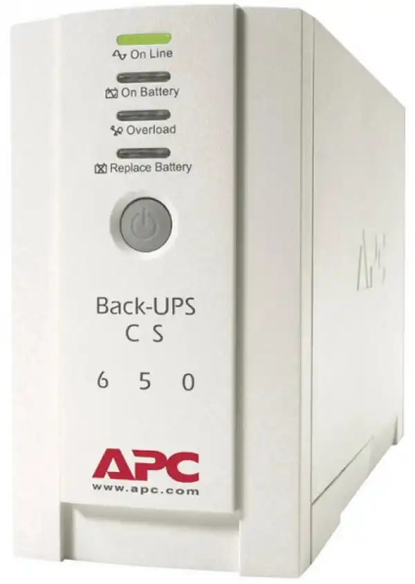APC Back-UPS 650VA, Standby, Tower, 650VA/400W, 230V, AVR, 4x IEC C13 (3x Full + 1x Surge), Battery 9Ah (RBC17), Line Protection RJ-45 phon
