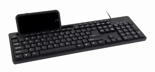 GEMBIRD Multimedia Keyboard with Phone Stand US, USB, Black ( KB-UM-108 )