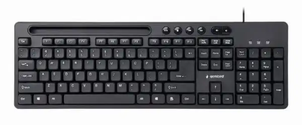 GEMBIRD Multimedia Keyboard with Phone Stand US, USB, Black ( KB-UM-108 )
