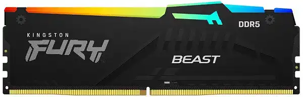 KINGSTON DDR5 16GB 5200MHz FURY BEAST RGB, Non-ECC UDIMM, CL36 1.25V, 288-Pin 1Rx8, w/RGB Heatsink ( KF552C36BBEA-16 )