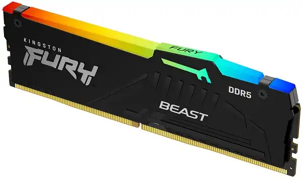 KINGSTON DDR5 16GB 5200MHz FURY BEAST RGB, Non-ECC UDIMM, CL36 1.25V, 288-Pin 1Rx8, w/RGB Heatsink ( KF552C36BBEA-16 )