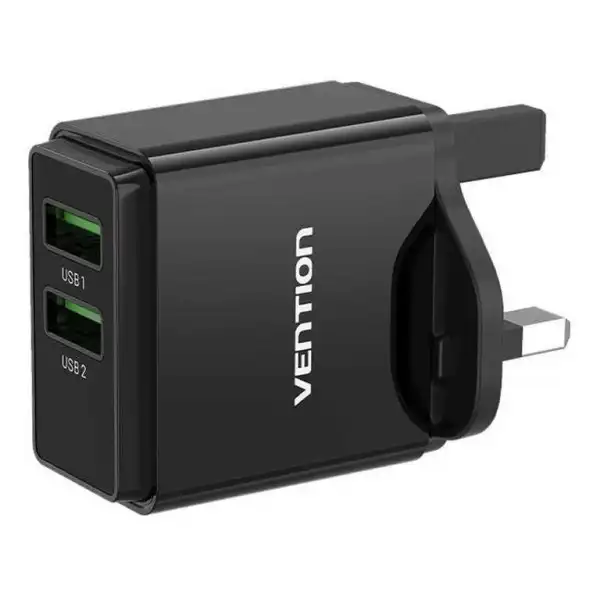 VENTION Punjač sa 2 ulaza USB A 18/18W