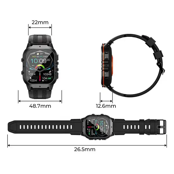 Oukitel BT20 Smart Watch Sport Rugged 350mAh/Heart rate/SpO2/Accelerometer/crno narandasti ( 151523 )