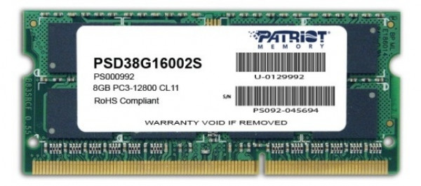 PATRIOT Signature 8GB DDR3 1600MHz PSD38G16002S