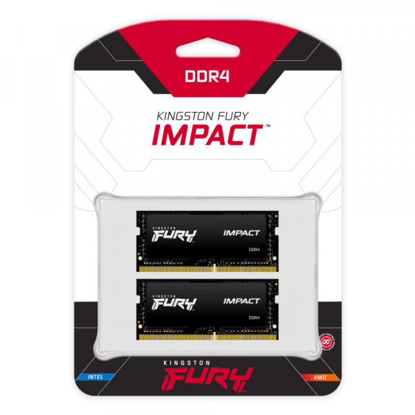 KINGSTON FURY Impact 32GB (2 x 16GB) SODIMM DDR4 3200MHz CL20 KF432S20IBK2/32 Memorija