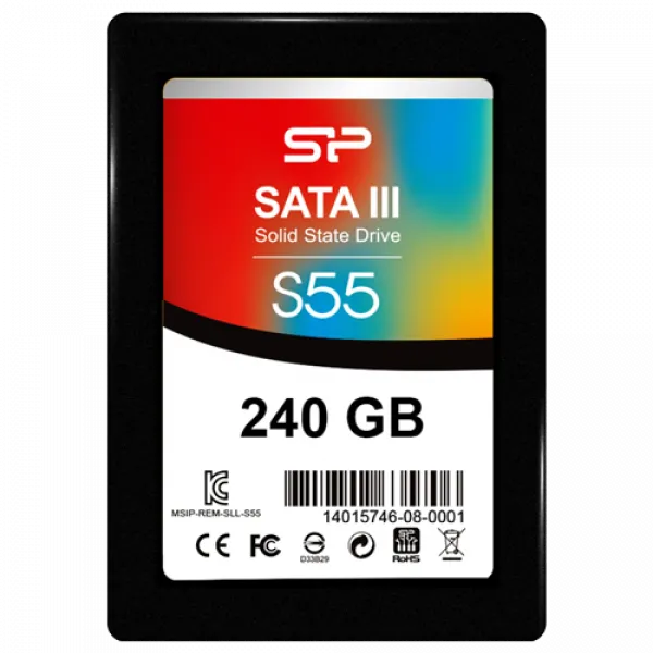 SILICON POWER SSD 240GB, 2.5'', SATA III, S55, - SP240GBSS3S55S25