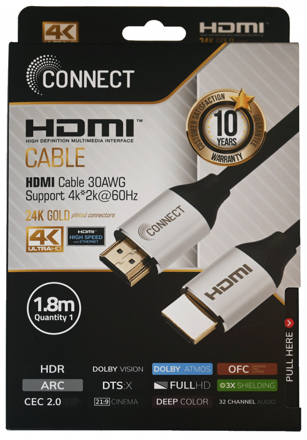Connect HDMIALU kabl 24K20-1.8m