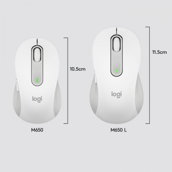 Logitech M650 L Wireless Mouse Off-White