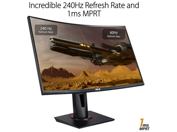 Monitor ASUS TUF VG27VQM 27''/VA,zakrivljen/1920x1080/240Hz/1ms MPRT/HDMIx2,DP,USB/freesync/visina