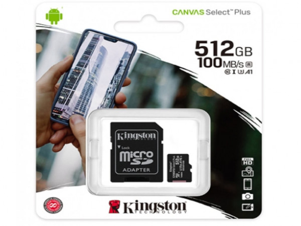 Memorije kartice KINGSTON SDCS2/512GB/microSD/512GB/100MB/s-85MB/s+adapter