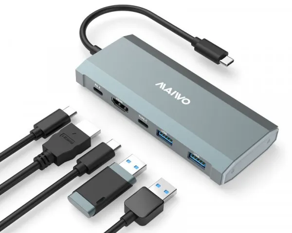 MAIWO USB 3.2 Gen2 x 1 Tip-C 6 u 1 SATA &PCIe NvMe M.2 Kućište sa HDMIPDUSB , KH1001 