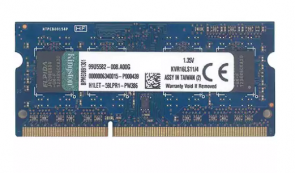 Kingston Memorija SODIMM DDR3 4GB 1600MHz CL11 KVR16LS114 1.35V