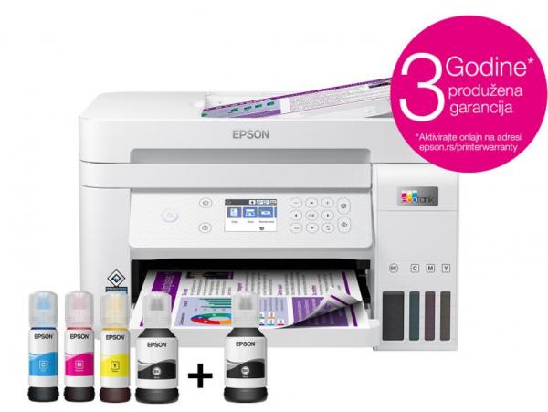Epson L6276 EcoTank, print-scan-copy, Color, A4, 4800X1200, LAN, Wi-Fi, ADF, LCD, Duplex ( C11CJ61406 )