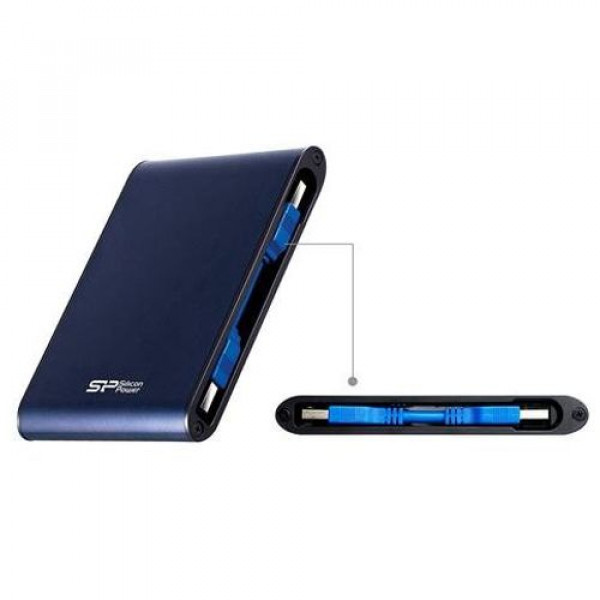 Silicon Power SP010TBPHDA80S3B Portable HDD 1TB, Armor A80, USB 3.2 Gen.1, IPX7 Protection, Blue