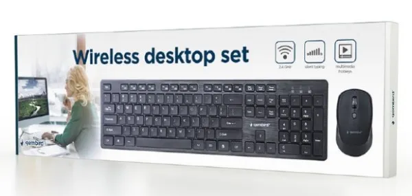 KBS-WCH-04  Gembird tastatura US + bezicni mis USB, US layout