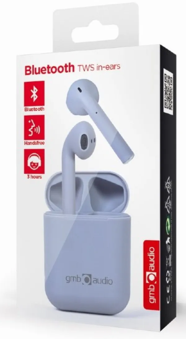 TWS-SEA-GW Gembird Seattle bluetooth V5.0 slusalice, TWS, Misty grey