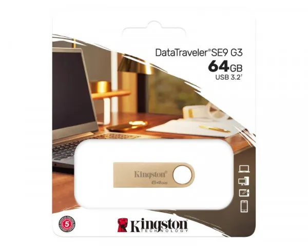 KINGSTON 64GB DataTraveler SE9 G3 USB 3.0 flash DTSE9G364GB champagne 