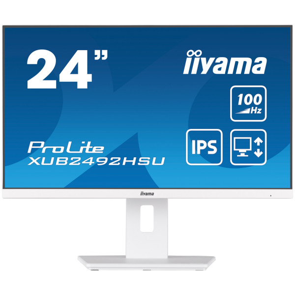 IIYAMA Monitor LED XUB2492HSU-W6 WHITE 23.8'' IPS 1920 x 1080 @100Hz 16:9 250 cdm˛ 1300:1 0.4ms HDMI DP USB 4 x 3.2  Full Ergonomic ( XUB249