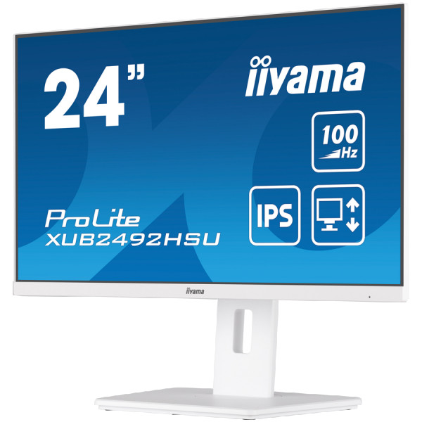 IIYAMA Monitor LED XUB2492HSU-W6 WHITE 23.8'' IPS 1920 x 1080 @100Hz 16:9 250 cdm˛ 1300:1 0.4ms HDMI DP USB 4 x 3.2  Full Ergonomic ( XUB249