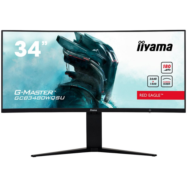 IIYAMA Monitor LED GCB3480WQSU-B1 G-MASTER 34'' VA Curved 3440 x 1440 @180Hz  21:9 420 cdm˛ 4000:1 0.4ms 2xHDMI 2xDP USB Hub HAS Tilt ( GCB3