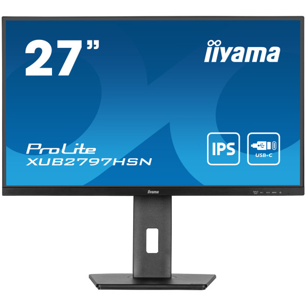 IIYAMA Monitor LED XUB2797HSN-B1 27'' IPS  1920 x 1080 @100Hz  16:9 250 cdm˛ 1ms HDMI DP DP out USB Hub 1 x USB Type C 65W RJ45 LAN height, 