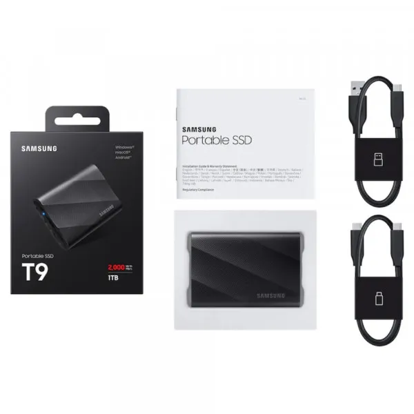 SAMSUNG Portable T9 1TB Black MU-PG1T0B Eksterni SSD