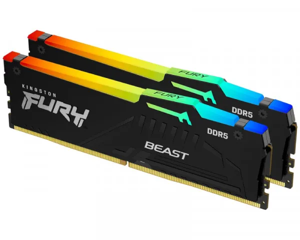 KINGSTON DIMM DDR5 32GB (2x16GB kit) 6400MHz KF564C32BBEAK2-32 Fury Beast Black RGB EXPO
