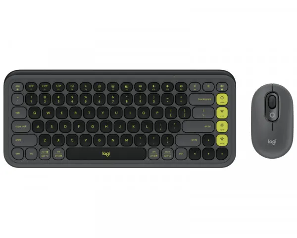 LOGITECH Pop Icon Graphite Combo wireless US tastatura i miš
